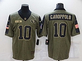 Nike 49ers 10 Jimmy Garoppolo Olive 2021 Salute To Service Limited Jersey Dzhi,baseball caps,new era cap wholesale,wholesale hats